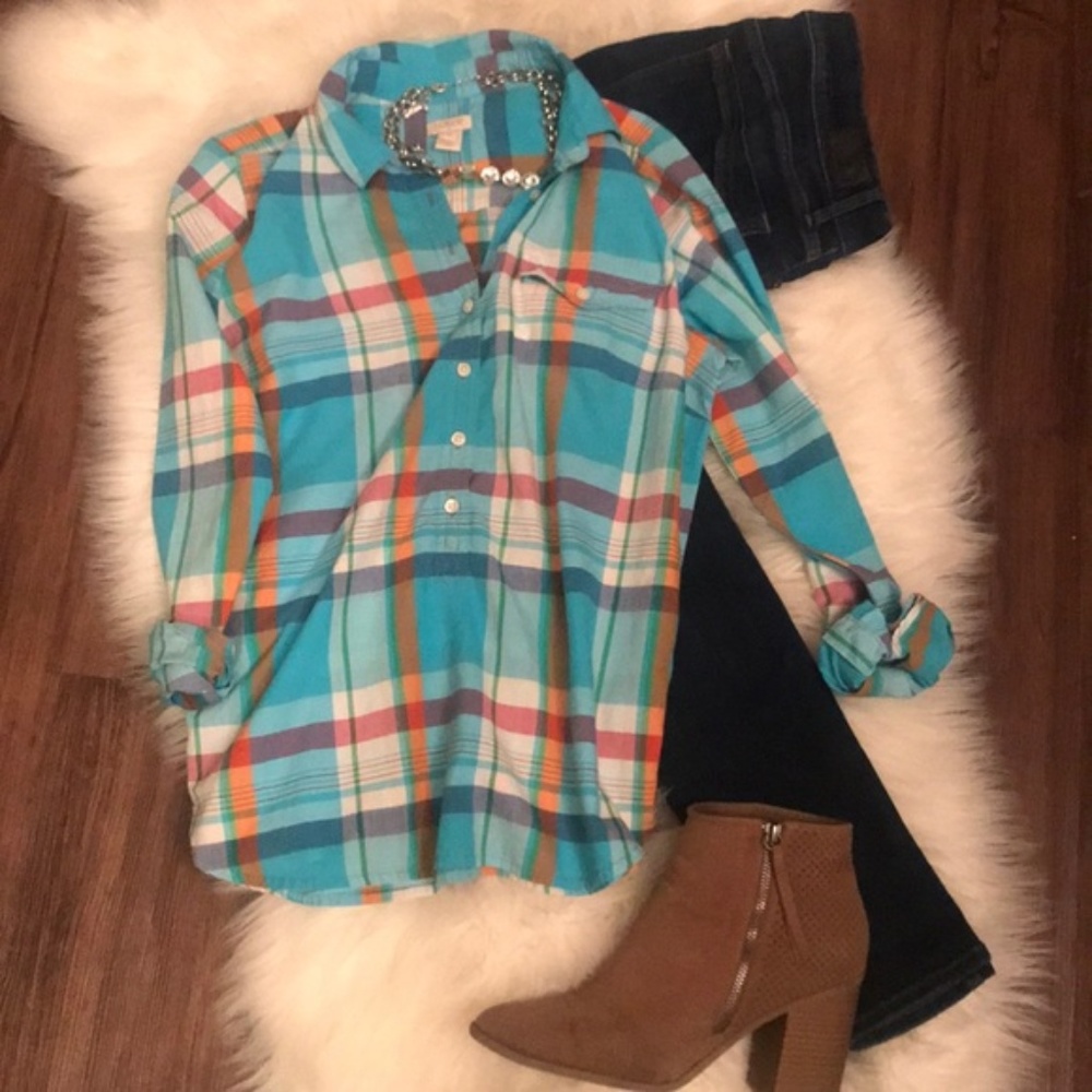 J Crew Plaid Top